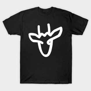 Deer Silhouette in Black and White T-Shirt